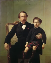 Porträt des Kaisers Louis-Napoléon Bonaparte (1808-73) und seines Sohnes, Prinz Napoléon Eugène Louis Jean Joseph Bonaparte (1856-79)